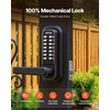image:imageVEVOR Mechanical Keyless Entry Door Lock 20 Code Upgrade 47 Digits Code SingleSided Push Button Combination Mechanical Keypad Door Knob Auto Locking for Garden Gates Indoor or Outdoor SilverBlack
