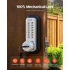 image:imageVEVOR Mechanical Keyless Entry Door Lock 20 Code Upgrade 47 Digits Code SingleSided Push Button Combination Mechanical Keypad Door Knob Auto Locking for Garden Gates Indoor or Outdoor SilverPearl Chrome
