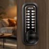 image:imageVEVOR Mechanical Keyless Entry Door Lock 20 Code Upgrade 47 Digits Code SingleSided Push Button Combination Mechanical Keypad Door Knob Auto Locking for Garden Gates Indoor or Outdoor SilverBlack