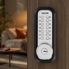 image:imageVEVOR Mechanical Keyless Entry Door Lock 20 Code Upgrade 47 Digits Code SingleSided Push Button Combination Mechanical Keypad Door Knob Auto Locking for Garden Gates Indoor or Outdoor SilverPearl Chrome