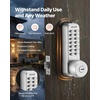 image:imageVEVOR Mechanical Keyless Entry Door Lock 20 Code Upgrade 47 Digits Code SingleSided Push Button Combination Mechanical Keypad Door Knob Auto Locking for Garden Gates Indoor or Outdoor SilverPearl Chrome