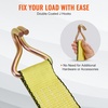 image:imageVEVOR Ratchet Tie Down Straps 4Pack 10000 lb Break Strength Heavy Duty Double J Hooks 2 x 27 with Padded Handles  Ideal for Moving Securing Cargo Appliances Lawn Equipment and More2 x 15