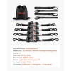 image:imageVEVOR Retractable Ratchet Straps 1 in x 6 ft Tie Down Straps with S Hooks 1200 lbs Break Strength 4 Soft Loops Tie Down Ratcheting for Moving Trailers Motorcycles Kayaks Car Roof 4 Pack1 x 6