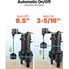image:imageVEVOR Submersible Sewage Pump 13 HP 3000 GPH Cast Iron SewageEffluent Pump with Automatic Float Switch 15Inch NPT Discharge 120V 25 ft Lift for Basement Septic Tank Residential Sump Basin20 Npt Discharge