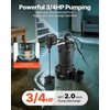 image:imageVEVOR Submersible Sewage Pump 13 HP 3000 GPH Cast Iron SewageEffluent Pump with Automatic Float Switch 15Inch NPT Discharge 120V 25 ft Lift for Basement Septic Tank Residential Sump Basin20 Npt Discharge