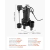 image:imageVEVOR Submersible Sewage Pump 13 HP 3000 GPH Cast Iron SewageEffluent Pump with Automatic Float Switch 15Inch NPT Discharge 120V 25 ft Lift for Basement Septic Tank Residential Sump Basin20 Npt Discharge