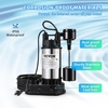 image:imageVEVOR Submersible Sewage Pump 13 HP 3000 GPH Cast Iron SewageEffluent Pump with Automatic Float Switch 15Inch NPT Discharge 120V 25 ft Lift for Basement Septic Tank Residential Sump BasinBlack  Silver