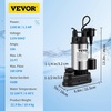 image:imageVEVOR Submersible Sewage Pump 13 HP 3000 GPH Cast Iron SewageEffluent Pump with Automatic Float Switch 15Inch NPT Discharge 120V 25 ft Lift for Basement Septic Tank Residential Sump BasinBlack  Silver