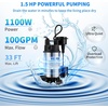 image:imageVEVOR Submersible Sewage Pump 13 HP 3000 GPH Cast Iron SewageEffluent Pump with Automatic Float Switch 15Inch NPT Discharge 120V 25 ft Lift for Basement Septic Tank Residential Sump BasinBlack  Silver
