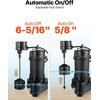 image:imageVEVOR Submersible Sewage Pump 13 HP 3000 GPH Cast Iron SewageEffluent Pump with Automatic Float Switch 15Inch NPT Discharge 120V 25 ft Lift for Basement Septic Tank Residential Sump Basin15 Npt Discharge