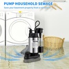 image:imageVEVOR Submersible Sewage Pump 13 HP 3000 GPH Cast Iron SewageEffluent Pump with Automatic Float Switch 15Inch NPT Discharge 120V 25 ft Lift for Basement Septic Tank Residential Sump BasinBlack  Silver
