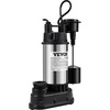 image:imageVEVOR Submersible Sewage Pump 13 HP 3000 GPH Cast Iron SewageEffluent Pump with Automatic Float Switch 15Inch NPT Discharge 120V 25 ft Lift for Basement Septic Tank Residential Sump BasinBlack  Silver
