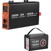 image:imageVEVOR Sump Pump Battery Bundle 2000W Backup System with 100 Ah LiFePO4 Battery Auto Switches to Inverter for Sump Pump Pure Sine Wave LCD Display for Basement Protection Emergency Power Outage