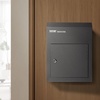 image:imageVEVOR Through The Door Key Drop Box Heavy Duty Steel Through The Door Mailbox with 18 12 Key Lock 12x6x16 Mail Drop Box Black