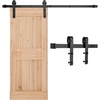 image:imageVEVOR 10FT Sliding Barn Door Hardware Kit 330 LBS Weight Capacity Compatible with 60 Inches Max Width amp 138 to 134 Inches Thickness Single Sliding Barn Door Durable Track amp Jshape RollerBlackJshaped  Black