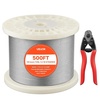 image:imageVEVOR 18 Inch Wire Rope 500 ft Length 316 Stainless Steel Wire Cable with Cutter 1760 lbs Breaking Strength 1 x 19 Strands Construction Steel Cable for Deck Railing System Garden Trellis500ft