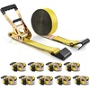 image:imageVEVOR 18PCS E Track Ratchet Strap 2 x 15ETrack Straps 4400 LBS Breaking Strength Polyester Webbing amp Spring Fitting amp Ratchets Durable TieDowns for Tires Motorcycles Trailers Loads Yellow  4400 LBS Breaking Strength Polyester Webbing Spring Fitting amp Ratchets For Tires Motorcycles Trailers Loads Yellow2 x 30