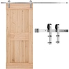 image:imageVEVOR 8FT Brushed Nickel Sliding Barn Door Hardware Kit 330 LBS Weight Capacity Compatible with 42 to 48 Inches Width amp 138 to 134 Inches Thickness Single Door Durable Track amp JShape Roller8FT