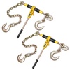 image:imageVEVOR Chain and Binder Kit 3812 Ratchet Load Binders 9200 lbs Working Load Limit 38 x 10 G80 Chains with Grab Hooks Ratchet Binders and Chains for Truck Tie Down Hauling Towing 2 Set2P 2ft