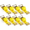 image:imageVEVOR ETrack Ratchet Straps 8 Pack 2 x 15 Heavy Duty Cargo TieDowns 4400 lbs Breaking Strength Standard E Track Fitting Tie Down ETrack Spring Fittings for Cargo Vans Trucks Trailers