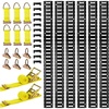 image:imageVEVOR ETrack TieDown Rail Kit 6 Pack 5 ft E Track Rails 26 Pcs Includes 2 Ratchet Straps amp 6 ORings amp 6 TieOffs with DRing amp 12 End Caps Fit for Garages Vans Trailers Motorcycles5 FT 26Pcs