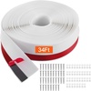 image:imageVEVOR Garage Door Seal Top and Sides Seal Strip 20 FT Universal Weather Stripping Replacement Soft and Hard Composite Weatherproofing Garage Door TPE Seals with Adhesive Backed and Screws Black34 FT