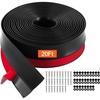 image:imageVEVOR Garage Door Seal Top and Sides Seal Strip 20 FT Universal Weather Stripping Replacement Soft and Hard Composite Weatherproofing Garage Door TPE Seals with Adhesive Backed and Screws Black20 FT
