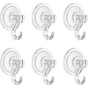 image:imageVEVOR Heavy Duty Suction Cups 6 Pack 10 LBS Vacuum Holder Clear Hooks Reusable NonSlip Shower Hooks for Towel Loofah Strong Wall Mount for Bathroom Kitchen Window Glass