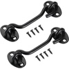 image:imageVEVOR Hook and Eye Gate Latch 2 Pack Barn Door Latch Hook with Mounting Screws Stainless Steel Hook and Eye Latch Hook Lock for Sliding Barn Door Cabinet Window Gate Fence Bathroom Black2 Pack