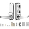 image:imageVEVOR Mechanical Keyless Entry Door Lock 14 Keys Mechanical Keypad with Handle DoubleSided Stainless Steel Waterproof Keyless Gate Lock for Home Office Fence GaragePearl Chrome