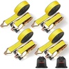 image:imageVEVOR Ratchet Tie Down Straps 4Pack 10000 lb Break Strength Heavy Duty Double J Hooks 2 x 27 with Padded Handles  Ideal for Moving Securing Cargo Appliances Lawn Equipment and More2 x 27