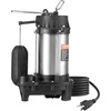 image:imageVEVOR Submersible Sump Pump 075HP 5000GPH 28 FT Lift Cast Iron Sewage Water Pump with 10 ft Power Cord and Automatic Float Switch Stainless Steel for Clean Flooded Basement Yard Farm Sewer