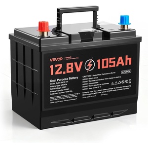 image:imageVEVOR 12V 60Ah LiFePO4 Dual Purpose Battery 800CCA BCI Group 24 Deep Cycle amp Starter Lithium Battery Builtin Smart BMS Automotive StartStop for RV Marine Trolling Motor Car amp Engine StartingGroup 24 105Ah 1000CCA