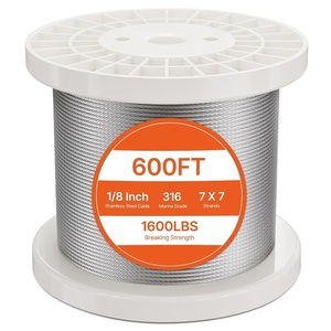 image:imageVEVOR 18 Stainless Steel Cable Railing Kit 600 FT 316 Marine Aircraft Cable With Cutter and Gloves 1600 lbs Breaking Strength 7x7 Strands for Handrail Stair Decking Fence Outdoors18 Cable Kit