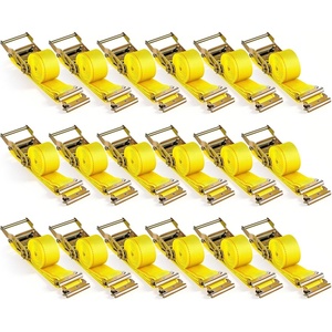 image:imageVEVOR 18PCS E Track Ratchet Strap 2 x 15ETrack Straps 4400 LBS Breaking Strength Polyester Webbing amp Spring Fitting amp Ratchets Durable TieDowns for Tires Motorcycles Trailers Loads Yellow  4400 LBS Breaking Strength Polyester Webbing Spring Fitting amp Ratchets For Tires Motorcycles Trailers Loads Yellow2 x 15