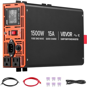 image:imageVEVOR 3000W Sump Pump Battery Backup System LCD Display Auto Switches to Battery Inverter Power for Sump Pump Pure Sine Wave for Basement Protection Emergency and Power Outage Battery Not Include1500W