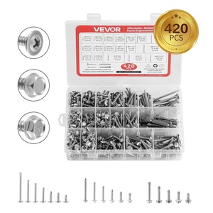 image:imageVEVOR 420 PCS Stainless Steel Self Drilling Screws Assortment Kit 8 amp 10 Sheet Metal Screws with Phillips Truss amp Hex Head 12 to 2 Inch Length for Metal Wood DIY