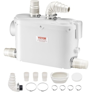 image:imageVEVOR 500W Macerator Pump 29 GPM Flow 26 ft8 m Head Macerator Sewerage Toilet Pump with 4 Water Inlets Waste Water Disposal Upflush Machine for Toilet Basement Shower Sink Laundry Bathtub500W for WallHung Toilets