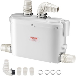 image:imageVEVOR 500W Macerator Pump 29 GPM Flow 26 ft8 m Head Macerator Sewerage Toilet Pump with 4 Water Inlets Waste Water Disposal Upflush Machine for Toilet Basement Shower Sink Laundry Bathtub500W Sink Sewage Pump