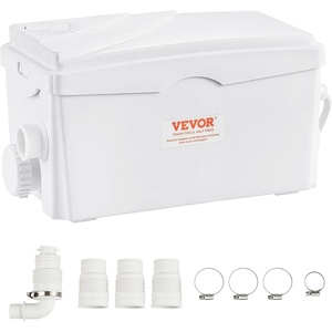 image:imageVEVOR 500W Macerator Pump 29 GPM Flow 26 ft8 m Head Macerator Sewerage Toilet Pump with 4 Water Inlets Waste Water Disposal Upflush Machine for Toilet Basement Shower Sink Laundry Bathtub350W Sink Sewage Pump