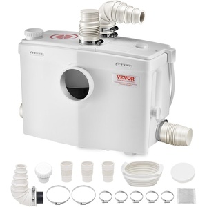 image:imageVEVOR 500W Macerator Pump 29 GPM Flow 26 ft8 m Head Macerator Sewerage Toilet Pump with 4 Water Inlets Waste Water Disposal Upflush Machine for Toilet Basement Shower Sink Laundry Bathtub1200W