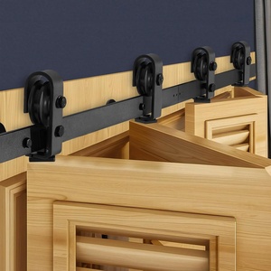 image:imageVEVOR 52 BiFolding Sliding Barn Door Hardware Track Kit Bifold Sliding Door Hardware Slide Smoothly Quietly Heavy Duty Easy to Install for Four 12 Closet Pantry Laundry Barn Doors No Door60 for 4 doors