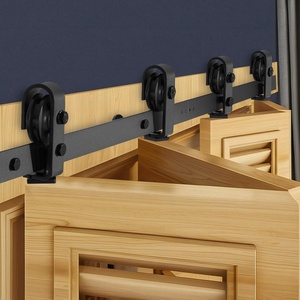 image:imageVEVOR 52 BiFolding Sliding Barn Door Hardware Track Kit Bifold Sliding Door Hardware Slide Smoothly Quietly Heavy Duty Easy to Install for Four 12 Closet Pantry Laundry Barn Doors No Door52 for 4 doors