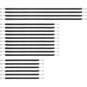 image:imageVEVOR 6 Piece Bungee Cords with Hooks 72 Inch Heavy Duty Bungee Straps 12 mm Elastic Bungee Ropes Set for Camping Tarps Motorcycle Truck and Tent White with Blue Stripes15 6cs  21 10pcs  36 4pcs