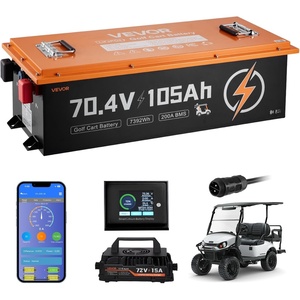 image:imageVEVOR 72V 704V 105AH Lithium Golf Cart Battery with 15A Charger Lifepo4 Battery Kit Builtin 200A BMS with Bluetooth amp Touch Monitor 2C Discharge 4000 Cycles for Golf Carts Trolling Motors