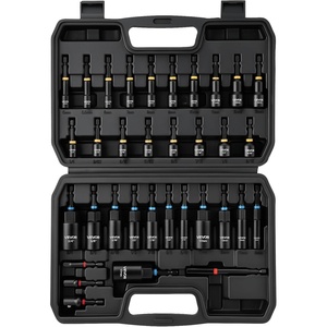 image:imageVEVOR 80Piece Premium Magnetic Impact Nut Driver Set Metric amp SAE Sizes with Socket Adapters Bit Holder Wing Nut Driver Universal Sockets Quick Release Extension Power Bits Storage Box34 PCS