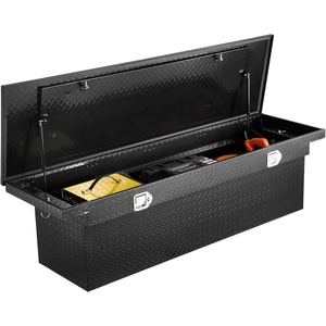 image:imageVEVOR Crossover Truck Tool Box 71x27x18 In Heavy Duty Aluminum Toolbox with Diamond Texture Pick Up Truck Bed RV Trailer Toolbox Waterproof Storage Organizer with Lock Keys Side Handles Black712718