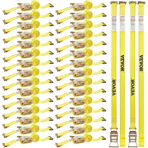 image:imageVEVOR E Track Ratchet Straps 30Pack 2 x 15ETrack Straps 4400 LBS Breaking Strength Polyester Webbing amp Spring Fitting amp Ratchets Durable TieDowns for Tires Motorcycles Trailers Loads Yellow2 x 15  30 PACK