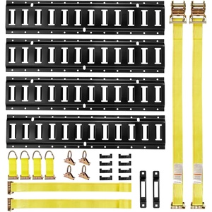 image:imageVEVOR ETrack TieDown Rails 4 Pack 77 ft E Track Rails Secures Cargo amp Heavy Loads Up to 2000 lbs Trailer TieDown System Suitable for Garages Vans Motorcycle Tie Downs ATV Mountings2FT