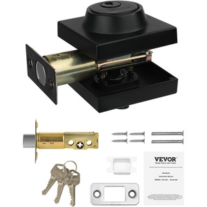 image:imageVEVOR Entry Door Locksets with Deadbolt 5 Pack Satin Nickel Entry Lever and Single Cylinder Deadbolt Keyed Alike Combo Pack Fit for 138 to 134 Door Thickness for Entrance and FrontBlack